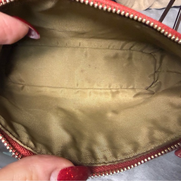 VTG Coach Leatherware Red Leather Cosmetic Travel Makeup Bag - Picture 5 of 5